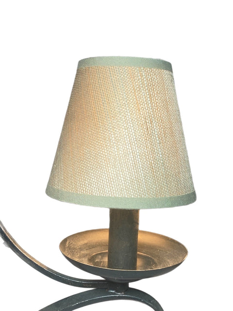 Pewter Grass cloth Empire Hardback Sconce Shade