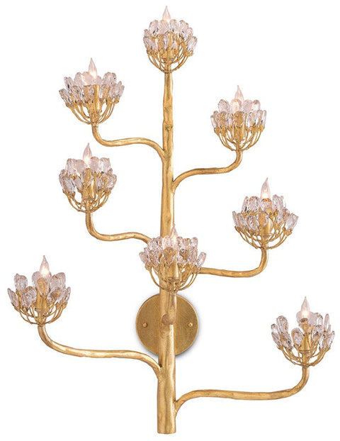 Agave Candelabra Sconce with Crystals Elegant Wall Light