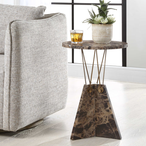 Levitate Modern Curved Marble Center Table Accent Table