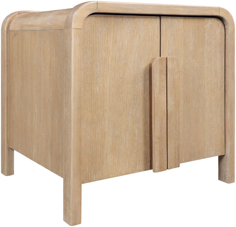 Meridian Furniture Inc. Harmony Scandinavian Curved Nightstand with Storage - 20 W