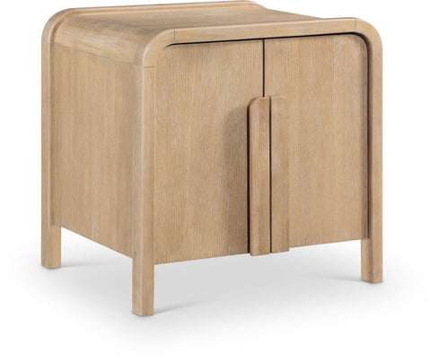 Meridian Furniture Inc. Harmony Scandinavian Curved Nightstand with Storage - 20 W