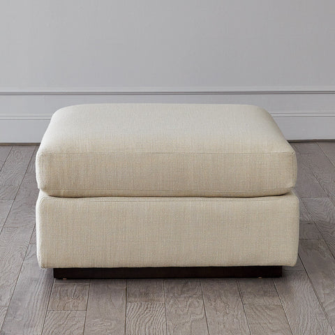 Space Saving Modern Pouf Ottoman with Plinth Base