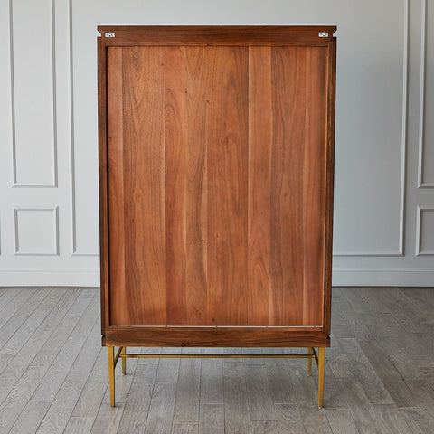 Latilla Modern Chevron Bar Cabinet with Pull Handles