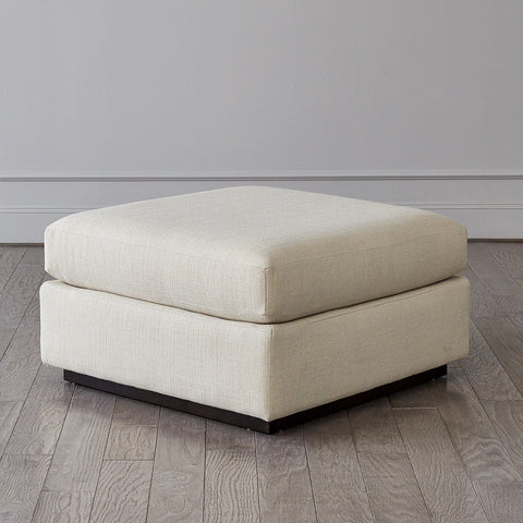 Space Saving Modern Pouf Ottoman with Plinth Base