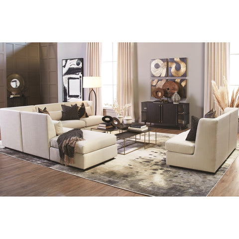 Space Saving Modern Pouf Ottoman with Plinth Base