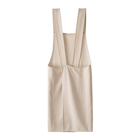 Pinafore Solid Crossback Apron with Patch Pockets