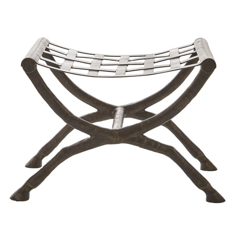 Timeless Minimalist Savonarola Accent Bench with Saber Legs