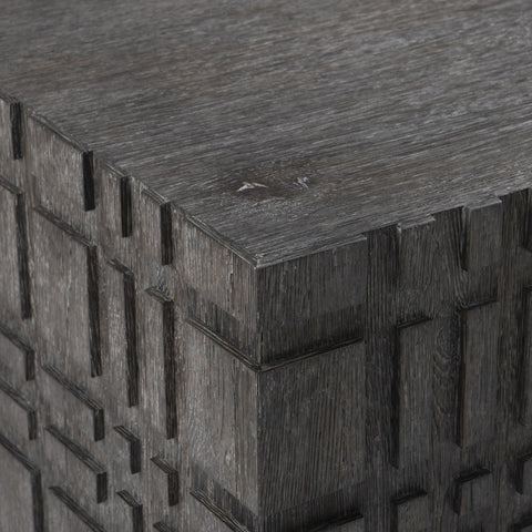 Cowley Timeless Minimalist Modern Coffee Table with Carving