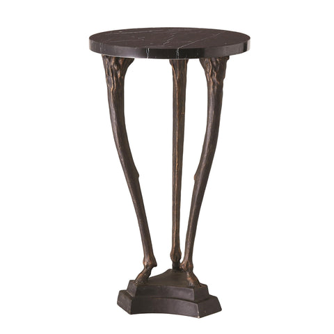 Space Saving Modern Round Marble Accent Table with Legs