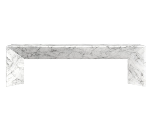 Outdoor Living & Garden Minimalist Marble Look Accent Bench