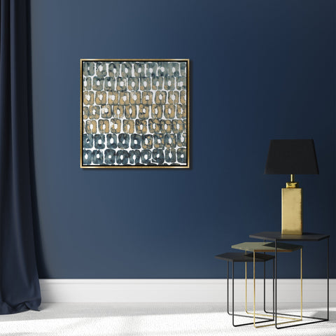 Replicate II Modern Square Print with Gold Frame Wall Art