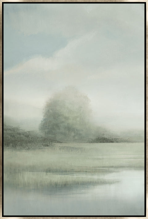 Verdant Oasis I Modern Floating Metal Print Wall Art