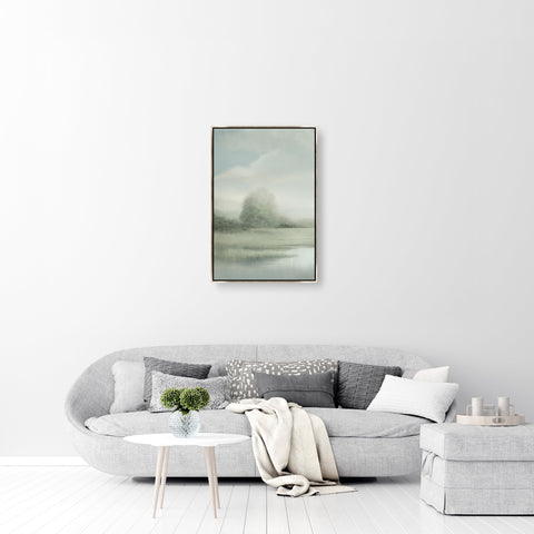 Verdant Oasis I Modern Floating Metal Print Wall Art