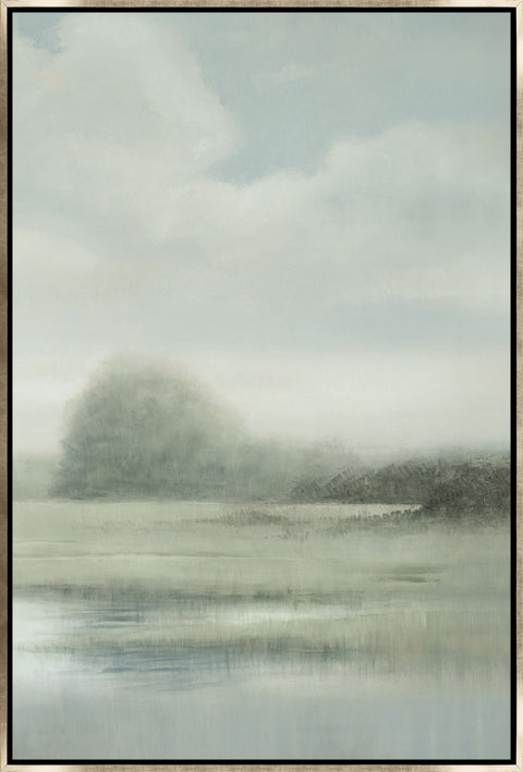 Verdant Oasis II Modern Floating Metal Wall Art Print