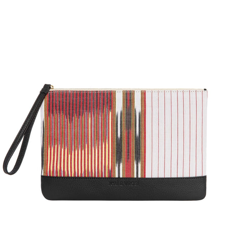 Handwoven Stripe Clutch with Zipper Closure