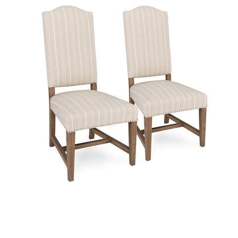 Artful Traditionalist Rustic Upholstered Crown Dining Side Chair