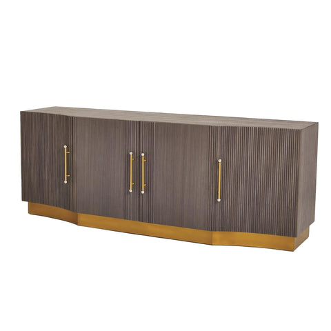 Mayfair Modern Brushed Brass Accent Cabinet