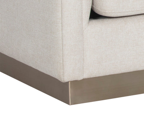 Belfast Talbot Tuxedo Sofa with Brass Base and Horizontal Tufting