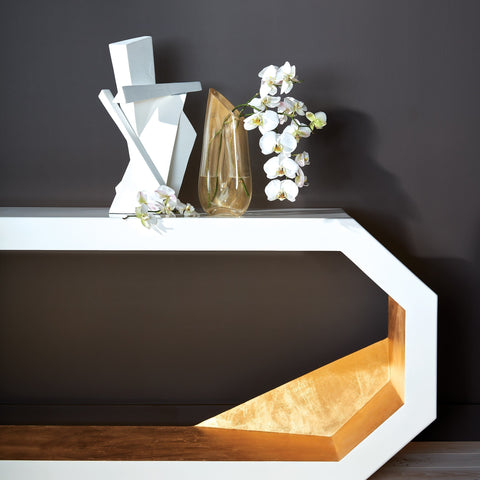 Global Views Timeless Minimalist Hexagonal Entryway Console