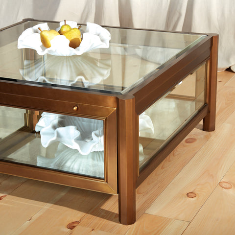 Global Views Timeless Minimalist Square Glass Coffee Table