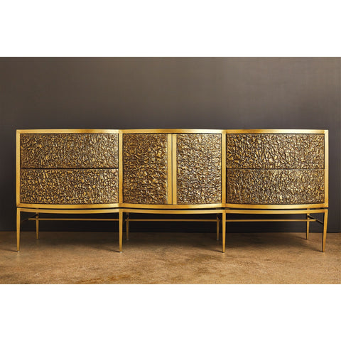 Crinkle Modern Accent Cabinet with Brushed Finish