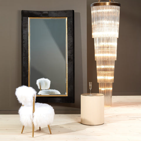 Global Views Space Saving Curved Fluted Drum Center Table