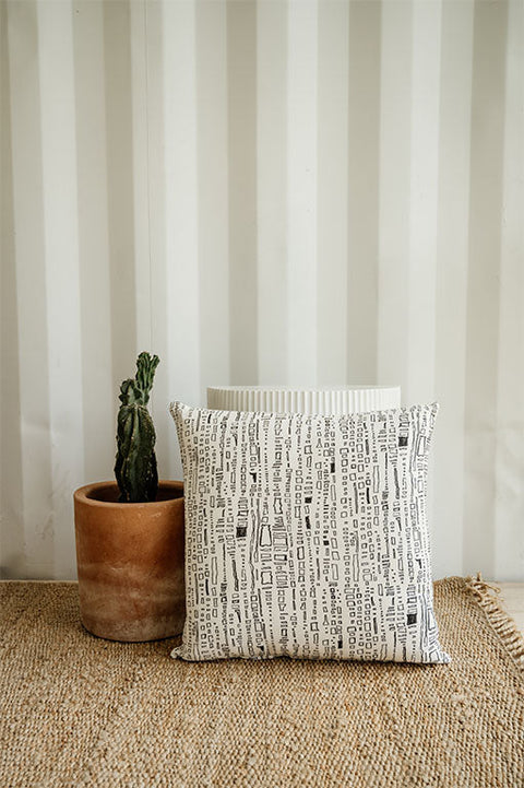 Powered by People Global Eclecticist Bohemian Graphic Symbol Accent Throw Pillow - 20 x 20