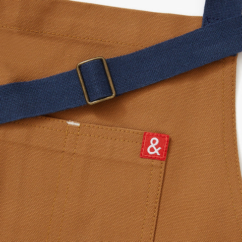 Bib Solid Apron with Adjustable Patch Pockets