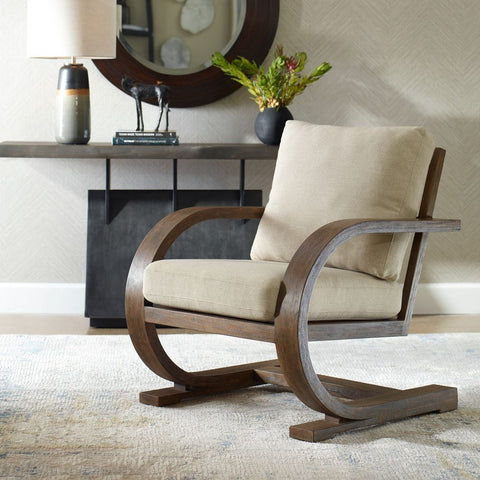 Artful Traditionalist Art Deco Cantilever Accent Chair