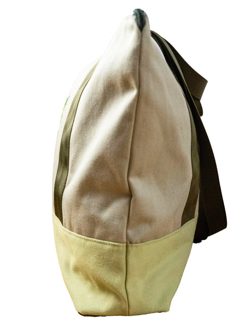 Travel Geometric Embroidery Tote with Zipper Closure