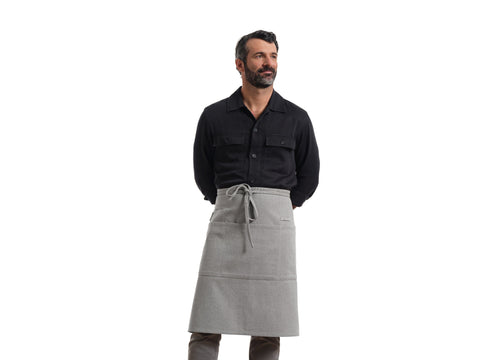 Bistro Stripe Adjustable Apron with Deep Patch Pockets