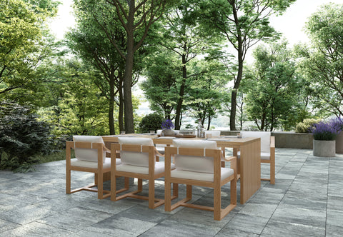 Modern Outdoor Living and Garden Teak Dining Armchair