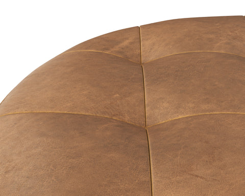 Timeless Minimalist Modern Tufted Leather Cocktail Ottoman