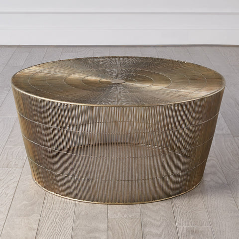 Studio A Timeless Minimalist Round Drum Coffee Table