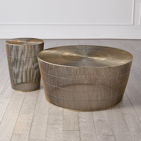 Studio A Timeless Minimalist Round Drum Coffee Table