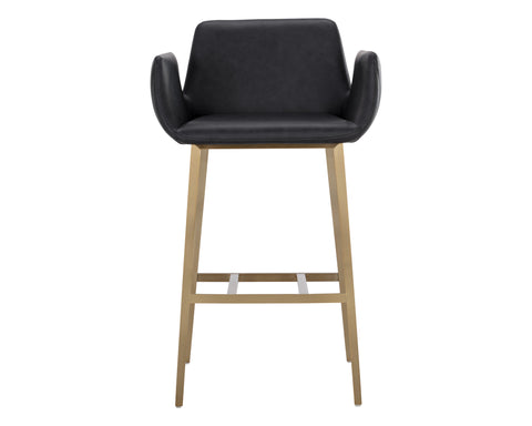 Timeless Minimalist Modern Fluted Faux Leather Bar Stool