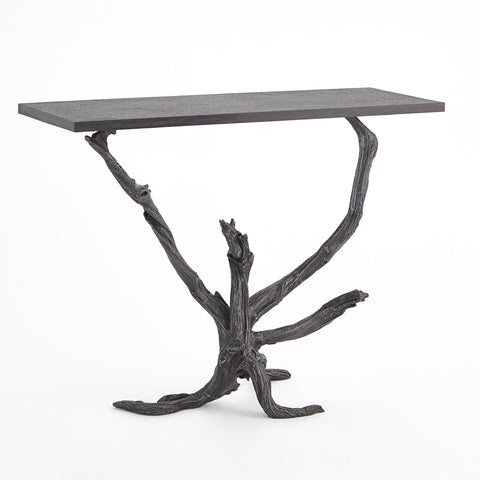 Studio A Nature-Driven Modernist Organic Marble Metal Console - 48 W