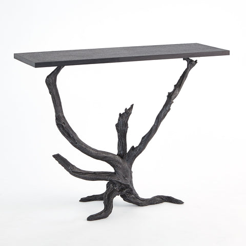 Studio A Nature-Driven Modernist Organic Marble Metal Console - 48 W