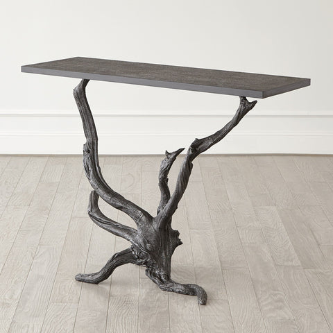 Studio A Nature-Driven Modernist Organic Marble Metal Console - 48 W