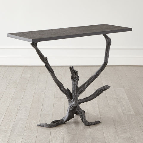 Studio A Nature-Driven Modernist Organic Marble Metal Console - 48 W