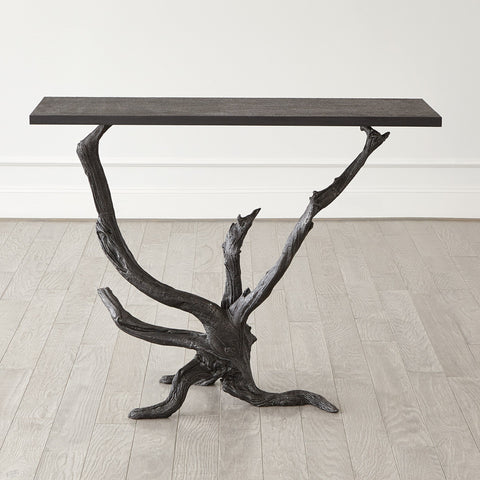 Studio A Nature-Driven Modernist Organic Marble Metal Console - 48 W