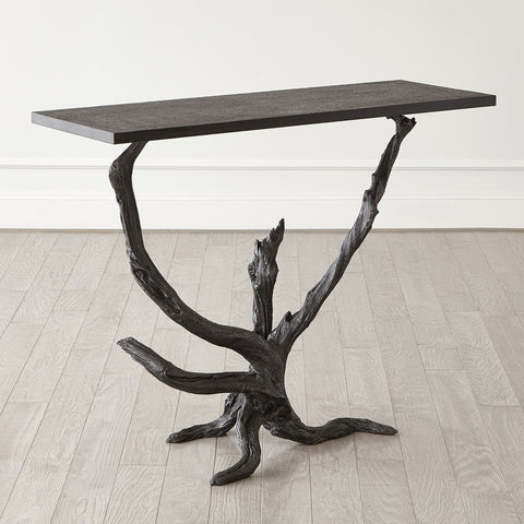 Studio A Nature-Driven Modernist Organic Marble Metal Console - 48 W