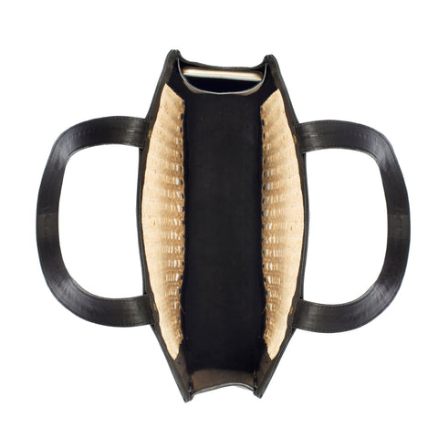 Geometric Open Top Tote with Shoulder Straps and Pocket