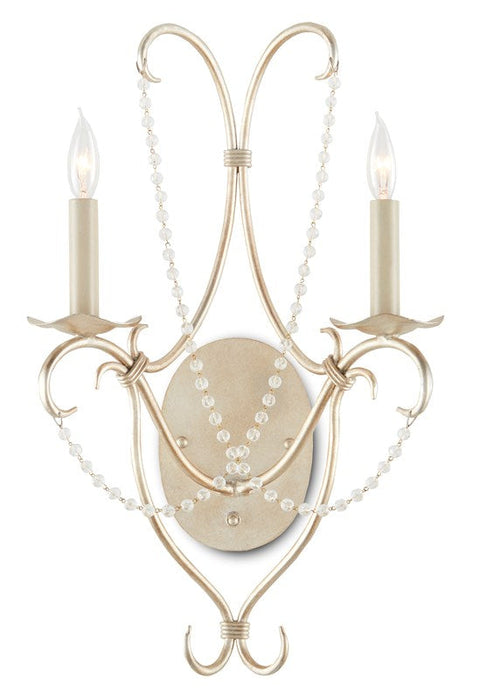 Accent Candelabra Sconce with Crystals and Art Glass Wall Light