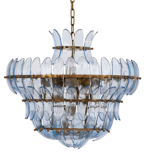 Arcade Art Deco Tiered Art Glass Chandelier Ceiling Light