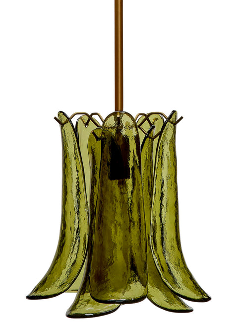 Cala Mid Century Petal Bell Pendant Light in Art Glass