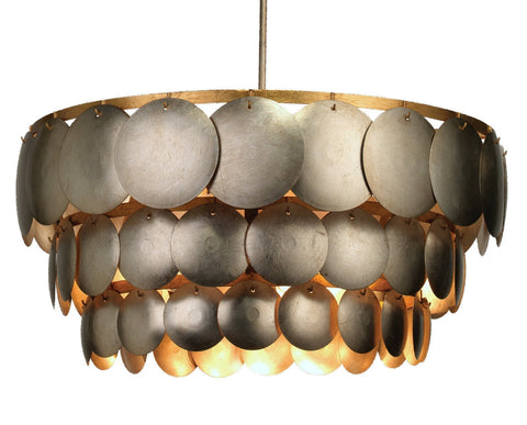 Calypso Ambient Tiered Chandelier in Antique Gold Leaf