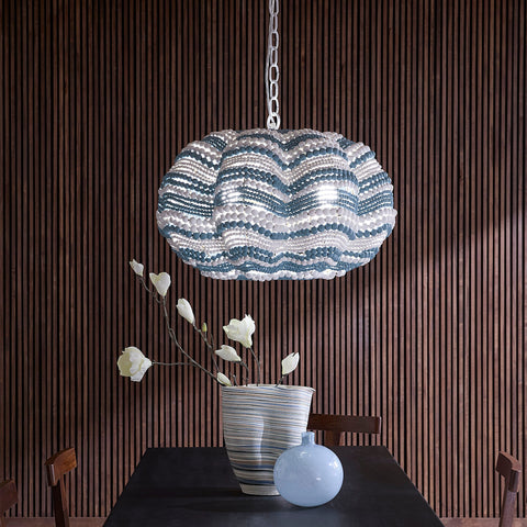 Accent Bohemian Pendant Light with Beads Bowl Ceiling Light