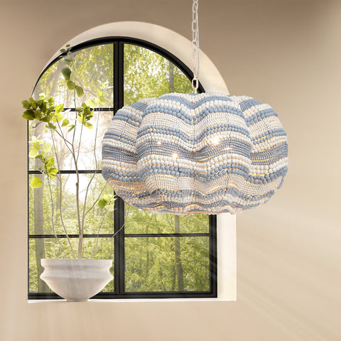 Accent Clamshell Bohemian Woven Chandelier Ceiling Light