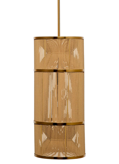 Congruent Tiered Coastal Pendant Light in Antique Brass
